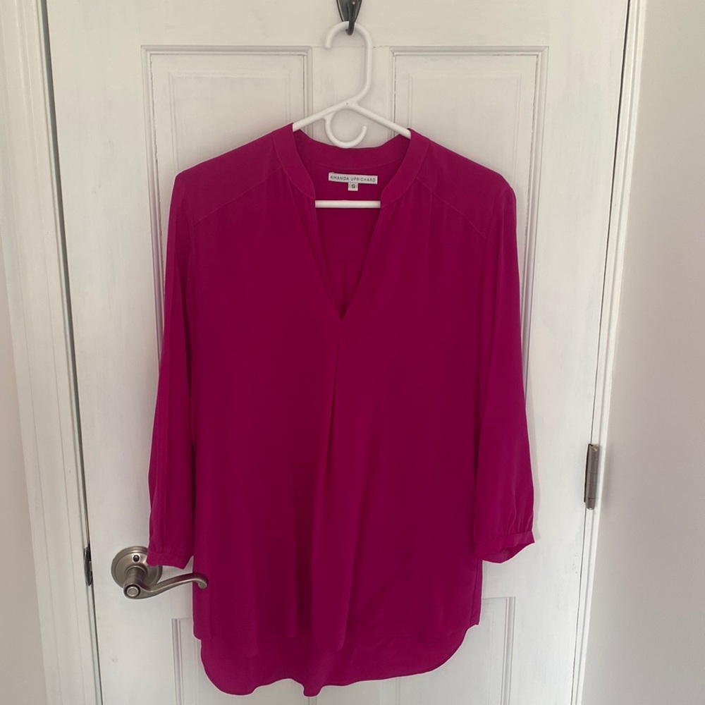 Dark fuschia silk blouse